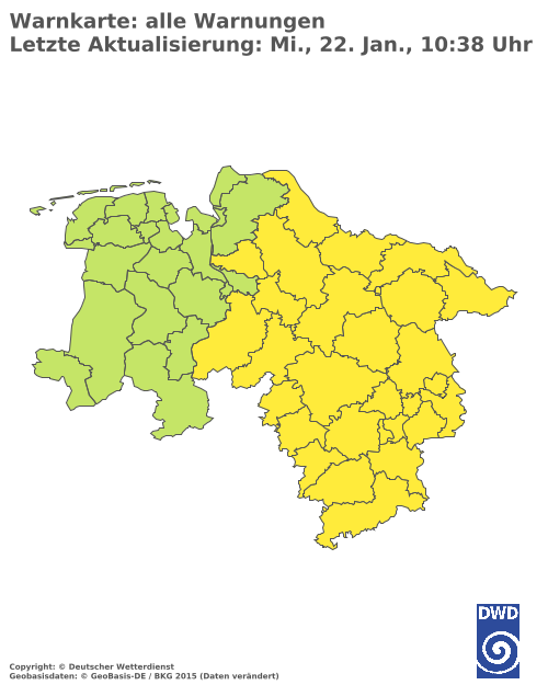 Aktuelle Wetterwarnungen für Hameln-Pyrmont