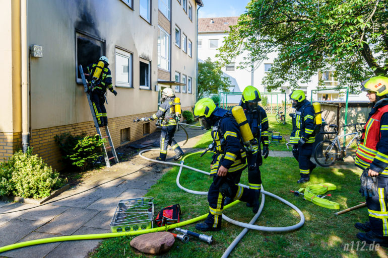 Feuerwehreinsatz an der Horster Straße (Foto: n112.de/Stefan Hillen)